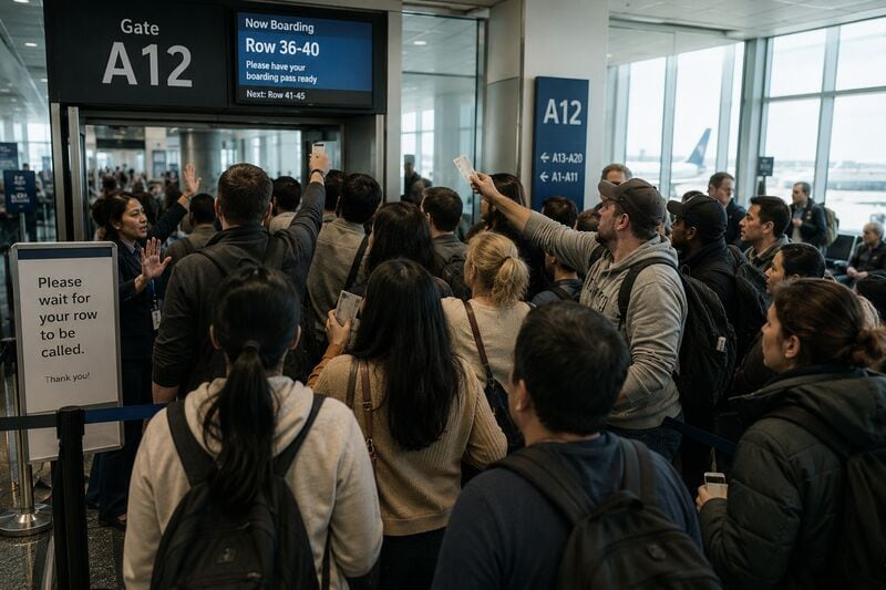 Boarding Gate Crowd